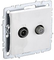 Розетка TV+SAT Оконечная без рамки IEK Brite РТВ/РСп12-БрБ 2-м. белый картинка